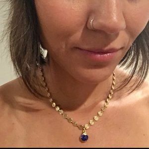 NWOT ZADA 24k Dipped Necklace With Azurite Gemstone